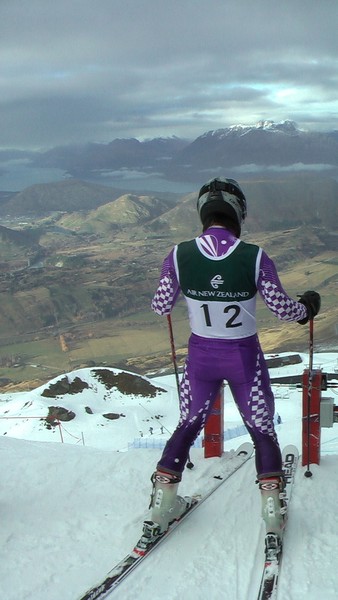 Hiromu Kobayahi of the Japanese Men's team waits at the top of the course at Coronet Peak
